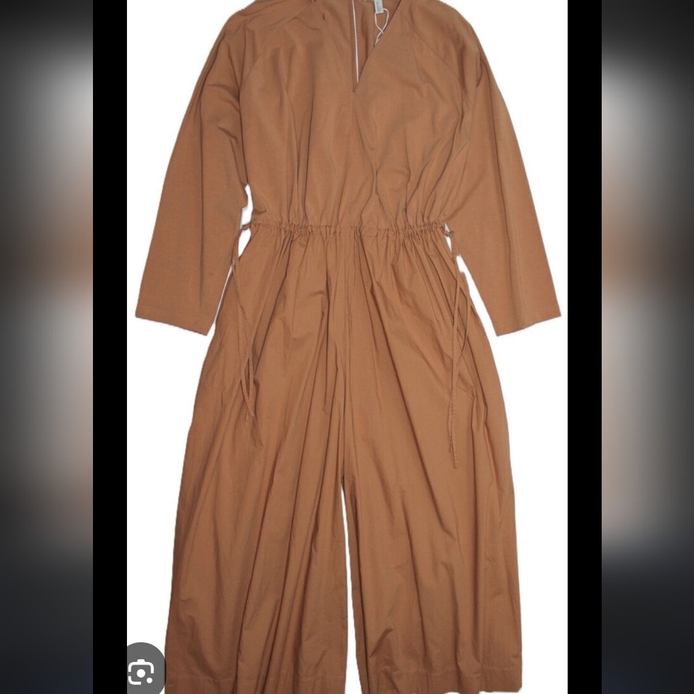 COS Tan Long Sleeve Jumpsuit